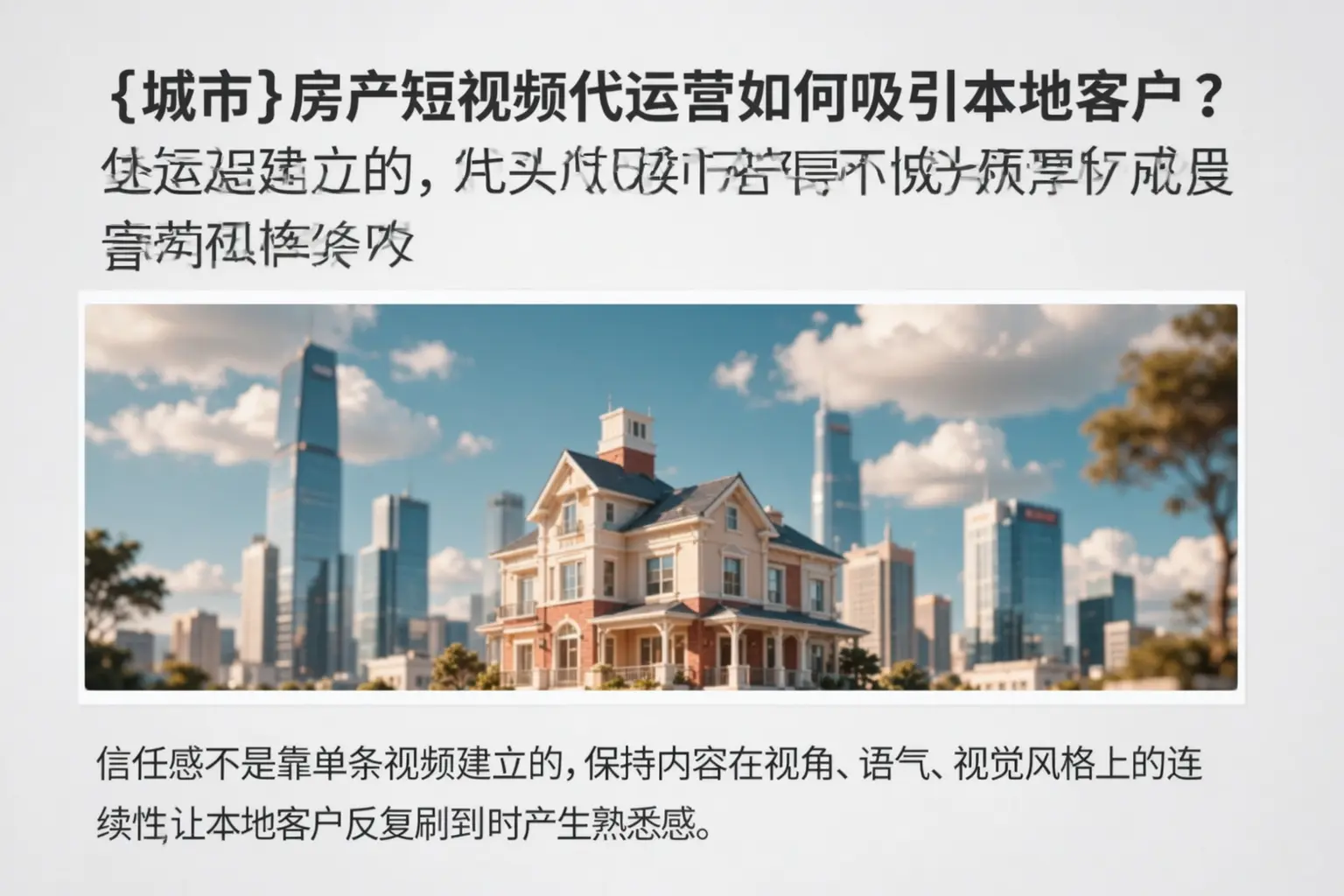东平房产短视频代运营如何吸引本地客户？